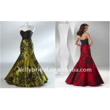 yellow and black red and black sexy silk babydoll wedding dress evening KP008